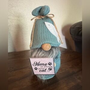 Charming Teal Gnome Home Accent
